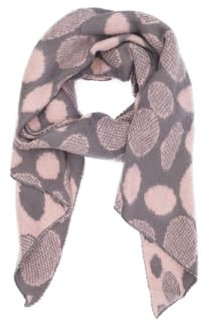 QUEEN HELENA Warmer Schultertuch Gemusterte Winterschal für Damen SC209 Rosa, Einheitsgröße