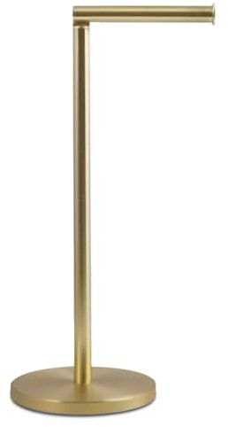 TIENDA EURASIA – Portarrollos de Papel Higiénico de Pie, Dorado, 15x42,5 hasta 55,5cm, Acero Inoxidable, Plegable, Fácil de Mantener, Soporte para Papel Higiénico