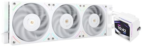 Thermalright Hyper Vision 360 UB ARGB White CPU Water Cooler,360mm Aio,IPS LCD Screen with 480x480 Resolution,Magnetic Panel Screen,Liquid CPU Cooler for AM4/AM5;Intel LGA1700/1851,3.95in LCD Display