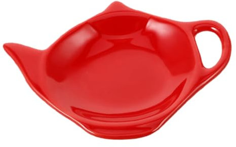 Alipis Ceramic Tea Bag Saucer Tea Bags Tea Pots Cup Coasters Tea Bag Holder Coaster Tea Bag Rest Coaster Kitchen Spoon Holder Ceramic Snack Dish Used Tea Bag Holder Ceramics Red