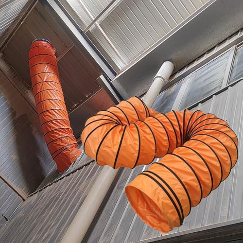 Abluftschlauch Lüftungsschlauch Trockner Schlauch Flexibler Kanalschlauch Für Abluftventilator 600 550 500 400 350 300 250 200 150 MM, Industrielles PVC-HVAC-Luftventilatorrohr Mit S-Haken Und Stahlha