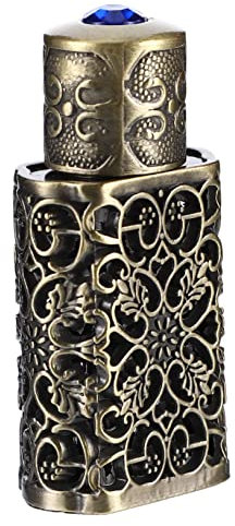 Gatuida Frasco de Perfume de Viaje 3ml de Vidrio y Metal Verde Antiguo