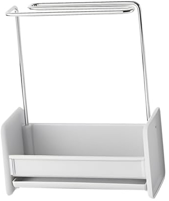 HOMOCONO Sink Drainer Rack for Kitchen Storage, Lightweight and Stylish Stainless Steel and Pp Drying Sponge Holder with Dishcloth Holders, for Home Kitchen Organisation