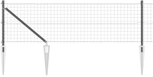 vidaXL Stängsel med stolpe Grå 0,8 x 10 m Stål och PVC, Trädgårds- och terrassstaket, moderna utomhuspaneler, hållbart skydd, stiligt avskildhet, praktisk set