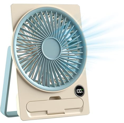 Ventilateur USB Mini Portable Personnel - 6 Vitesses, Silencieux pour le Refroidissement de la Maison, du Bureau, de la Voiture (Bleu)