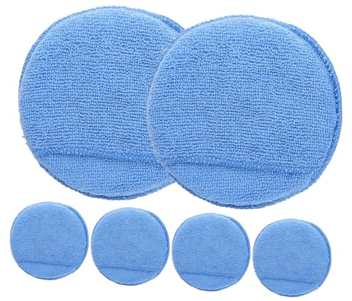 Didiseaon 6piezas Herramientas para Encerar Automóviles Almohadillas De Pulido Esponja Azul para Pulir y Abrillantar Coches Manualmente El Garaje