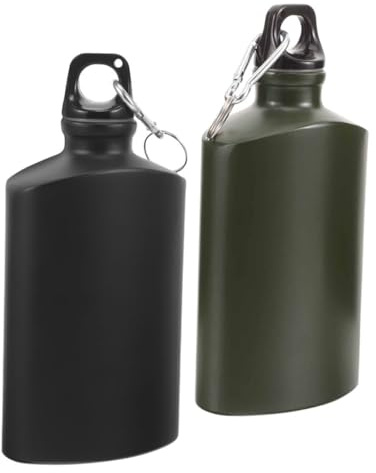 INOOMP 2pezzi Borraccia Termica Leggera Alluminio Contenitore Per Acqua Portatile Per Campeggio Escursionismo e Palestra Resistente All Usura