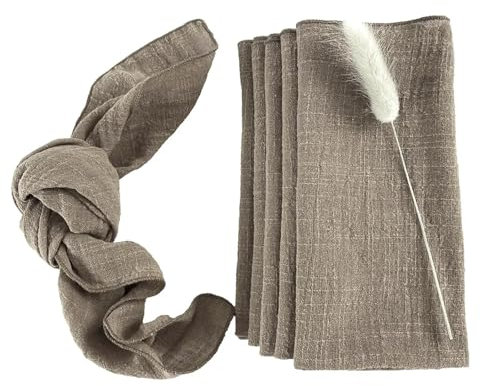 ZWCSHUU 10 STÜCKE Rosa Nähen Stoffservietten Baumwollstoff Serviette Gaze Tischtücher Hochzeitsdekoration 30x30 cm Stoffservietten für Restaurant(Khaki)