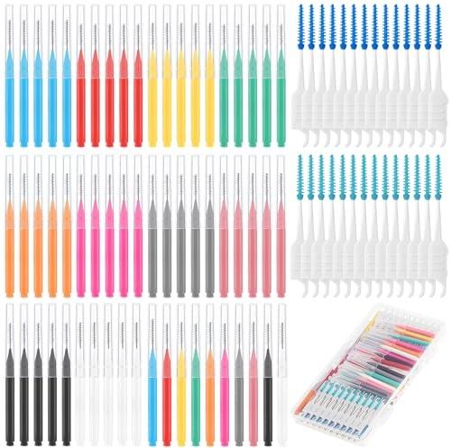 355 Stück Interdentalbürsten Set, Weiche Zahnzwischenraumbürsten | Dentalbürsten für Zahnreinigung Zwischenräume Zahnpflege Mundreinigung (Verschiedene Größen)
