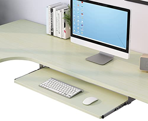 Ergonomisk tangentbordsbricka i trä med justerbar glidande skrivbordsförlängning, lönn C, 60 x 27 cm – förbättra komforten och optimera arbetsyta