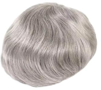 #580 Sistema de peluquín de cabello humano liso for hombre, transpirable, monofilamento y piel de PU, prótesis capilar masculina