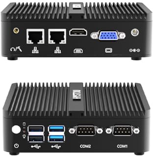 HYSTOU PC Industriale Core J5005 8GB Ram 128GB SSD Mini PC Fanless per Industriale