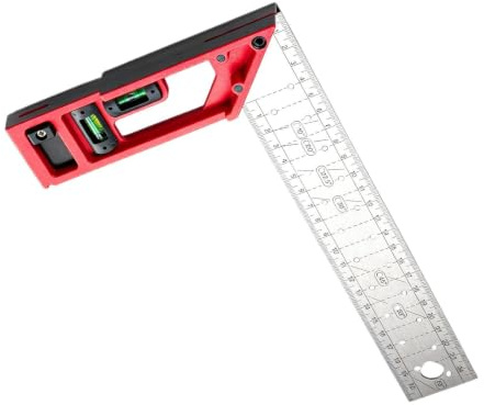 Square Measuring Tool, Metal Right Angle Ruler | Multifunction Layout Marking Gauge Stainless Steel Aluminum Alloy Carpenter Square For Framing Woodworking Furniture Assembly Use
