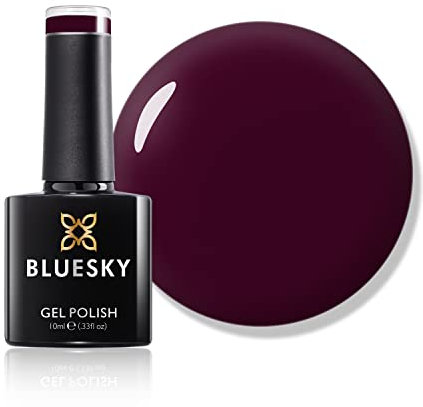 Bluesky Gel Nail Polish, Dark Maroon A072, Dark Purple, Long Lasting, Chip Resistant, 10 ml (Requires Drying Under UV LED Lamp)