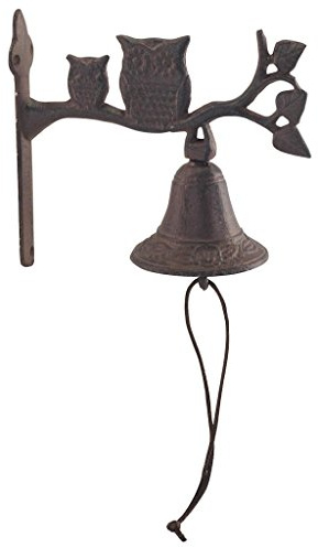happyDko La campana per porta in ferro battuto, modello gufo