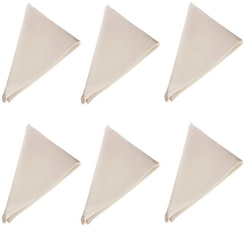 6X Stoffservietten Textil Serviette 44cm x 44cm / 100% Baumwolle in Beige