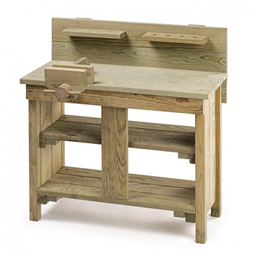 Erzi 10049 Werkbank Outdoor aus Holz für Kinder | zum Spielen im Garten, Rollenspiele, Kreative Spielwelten gestalten