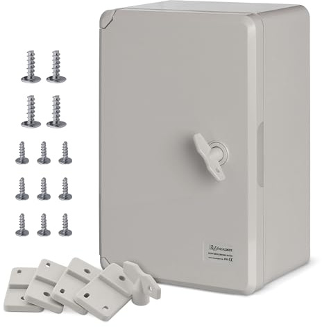 BOXEXPERT Verteilerkasten außen IP65 ABS Kunststoff 300x200x130mm Serie Fleet wasserdicht Schaltschrank Wandschrank Industriegehäuse Leergehäuse grau