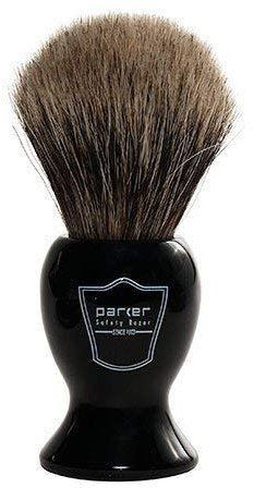 Parker Safety Razor 100% Pure Badger Borste Rasierpinsel mit Griff - Bürsten Ständer enthalten Schwarz