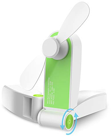 GeeRic Mini Ventilatore Pieghevole USB Ventilatore da Tavolo Silenzioso Portatile Ventilatore da Scrivania Mini Fan per la Casa Ufficio Campeggio Biblioteca Viaggio Verde