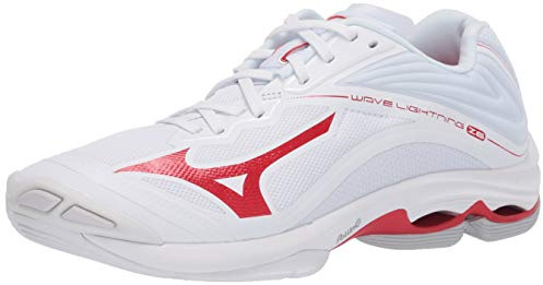 Mizuno Women's Wave Lightning Z6 Volleyball Shoe, White-Red, 10 B US