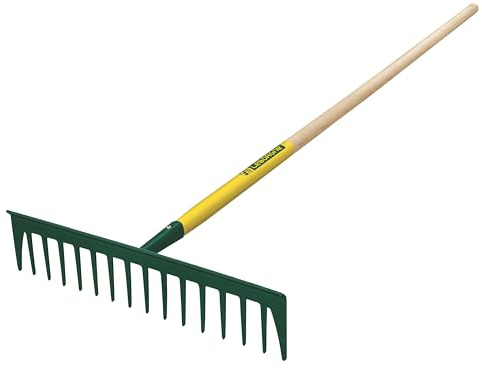Leborgne, Râteau Forgé 16 Dents Droites Batipro, Manche en Bois Certifié PEFC 100%, Outil de Jardinage Durable et Efficace pour Entretien de Pelouse et Jardin, Idéal pour Tous les Jardiniers
