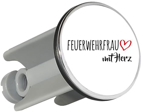 Huuraa Waschbeckenstöpsel Feuerwehrfrau mit Herz Geschenk