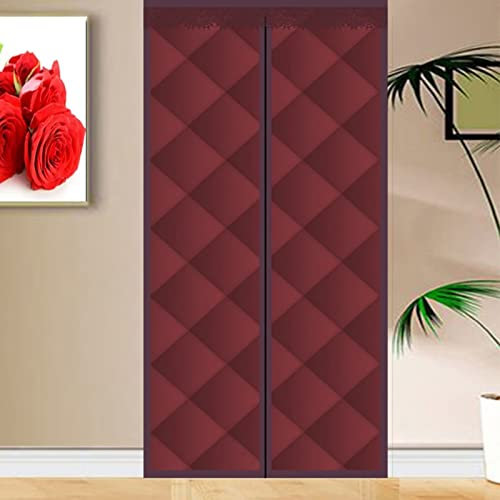 Magnet Wärmeschutzvorhang für Türen Hitzeschutz mit Magnet Türvorhang Thermo kälteschutz Filz für türen Balkontür Außentür Wohnzimmer 70x180cm Rot