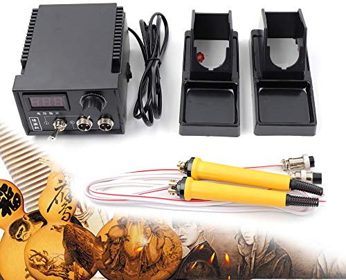 Pyrography Machine, Brandmalkolben Kit 60W Brandmalerei Lötkolben Set mit 19 Drahtspitzen für Holz Leder