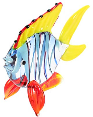 TOPPERFUN Glas Kunst Fisch Figurine Dekoration Miniatur Ornament Für Aquarium Und Fischtank Zuhause Büro Schrankdeko