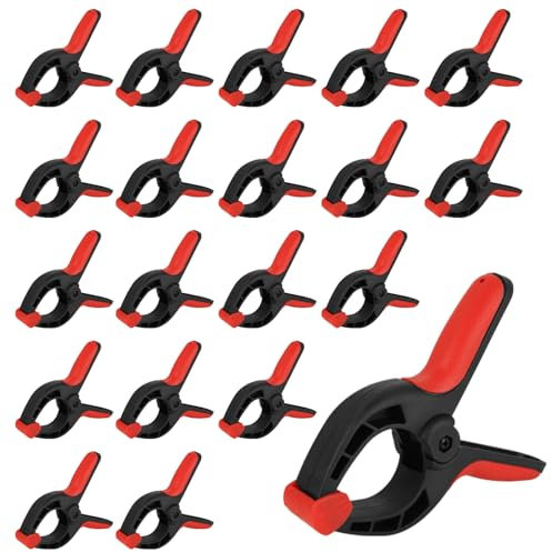 ACXFOND Federklemmen, robuster Kunststoff, 17,8 cm, große Befestigungsklammern zum Basteln, mit 9,4 cm Backenöffnung für Heimwerker, Kleben, Klemmen und Sichern, 16 Stück