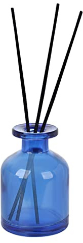 Srliya Botella Difusora de Vidrio Recargable Vacía de 100ml para Aromaterapia, Elementos Esenciales de Decoración del Hogar para Purificación de Aire (Azul)