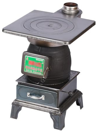 DINGK Stufa a Legna, Fornace a Legna, Fuoco di Carbonio in ghisa Pura, Stufa Stufe multicombustibile in ghisa, Stufe a Legna for Interni, Stufe a Pellet di Legno for Riscaldamento Interno