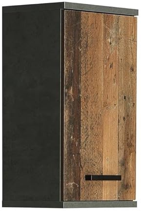 Wohnorama Hängeschrank 1-TRG VERIS Beton dunkelgrau/Old-Wood Vintage