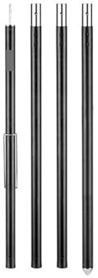 Zeltstangen-Bausatz 2.4/2.8M Zeltstange Camping Aluminiumlegierung Halle Halterung Sky Bar Zubehör Markise Baldachin Tarp Pole Teleskopstange Camping (Color : 2.4M Black)