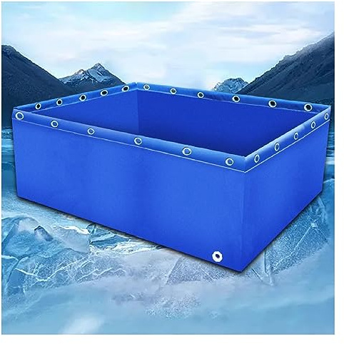 Revêtement autoportant en PVC flexible pour bassin avec cadre en acier Bleu clair 140 x 140 x 35 cm Idéal pour l'élevage de carpes koï et poissons rouges