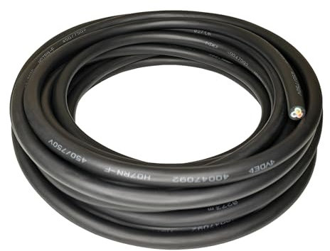 Heavy Duty Flexible Rubber Power Cable, 3 Core, 1.5mm² / 2.5mm², H07RN-F, Indoor/Outdoor Use - Various Lengths (3 Core, 1.5mm² (3G1.5), 2m)