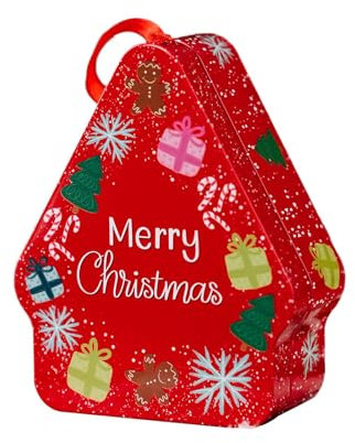Sharplace Contenitore per Dolci Natalizi Scatola Regalo per Feste Decorazione Da Appendere Snack Al Cioccolato, Pan di zenzero rosso