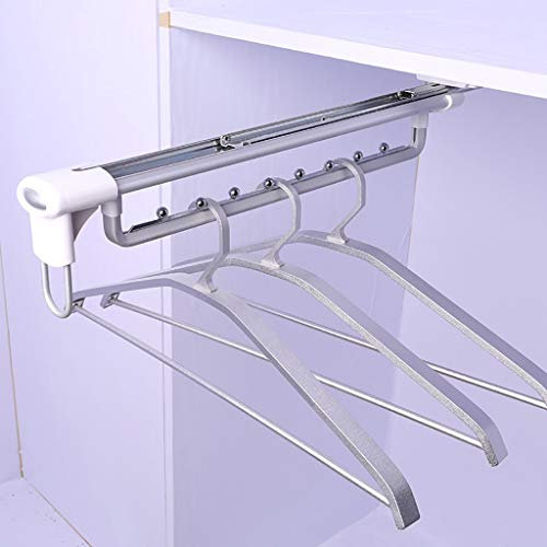 Dehnbarer Kleiderbügel für den Kleiderschrank, ausziehbarer Kleiderbügel aus Metall mit Kugelgleitschiene, Länge 20/30/35,6/40/46,5 cm (Größe: 465 mm)