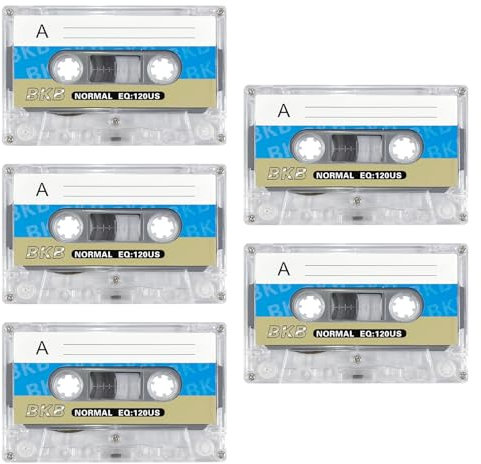 YSJCHEBS Pack De 5 Casetes Vírgenes, Casetes De Audio, Accesorios para Reproductores De Casetes, Grabación De Audio, Casetes De Audio