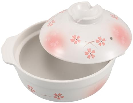 Garneck Pot Donabe Japonerie en Argile 1000ml avec Couvercle, Cuisson Uniforme et Polyvalente Cuisine Maison Traditionnelle Japonaise