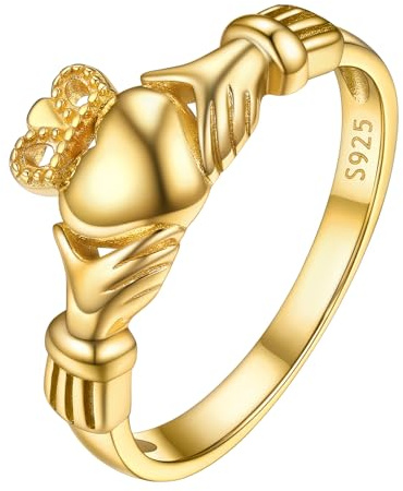 PROSILVER Women S925 Sterling Silver Claddagh Ring - Celtic Jewellery Irish Claddagh/Triquetra Knot -with Gift Box