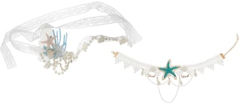 DEARMAMY Collier Perles Artificielles -tête Adorable Couvre-chef Thématique Marin Pour Décoration De Fête Plage