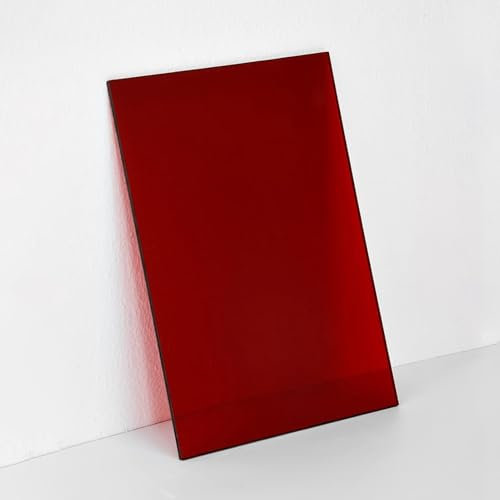 RISHORI Acrylplatte Durchscheinend Rot Glatt Langlebig Klar Bunt Blatt Hell Lebendige Farben Panel Für Fensterdekoration Fotorahmen,10mm,300x400mm