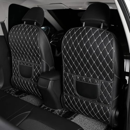 OPNHAY 2 Pièce Coussin Anti-Coup Pied Siège de Voiture pour BMW X3 2003-2021 2022 2023 2024 2025 E83 F25 G01, Tapis Protections de Dossier Siège de Auto en Cuir, avec 2 Poches de Rangement