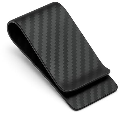 CL CARBONLIFE Pince à Billets en Fibre de Carbone pour Argent Liquide et Carte de crédit, et légère pour Homme, Noir Mat, Medium