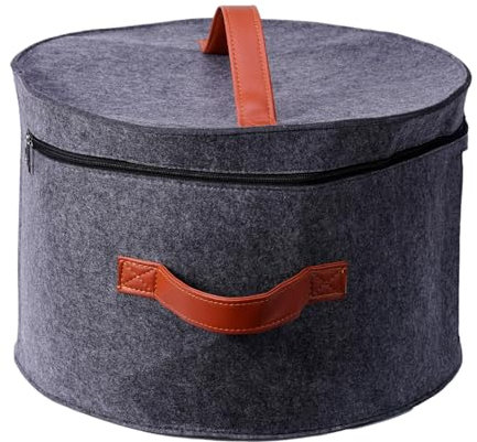 Sombrerera De Viaje Grande, Caja De Almacenamiento De Sombreros Desplegable Con Tapa, Sombrereras Redondas Plegables, Bolsa Para Guardar Juguetes De Peluche, Organizador De Sombreros Decorativo