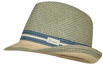 Sterntaler Strohhut Meliert – Leichter, Flexibler und Faltbarer Sonnenhut mit farbigem Garniturband, atmungsaktiv, mit hohem UV-Schutz 50+