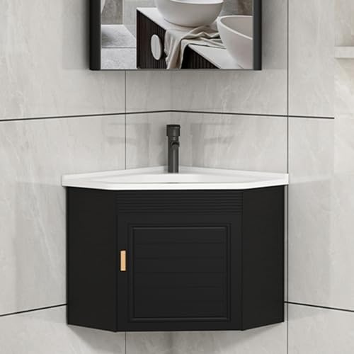 IYUESQ Combinación de Lavabo y tocador de Esquina para baño pequeño, diseño de Armario de Pared, Inodoro con Lavabo Superior, tocador para Caravana, Grifo de Agua fría y Caliente (Color: