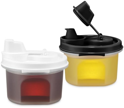 Signora Ware Set dispenser per olio e aceto, mini bottiglie per salsa per aceto balsamico, salsa di soia, bottiglie per condimenti per insalata con beccuccio facile da versare, contenitori ermetici e